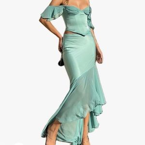 House of Cb isabella maxi skirt and lila corset